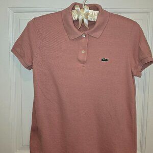 Lacoste Women’s Polo Shirt - Size 36 (Small) - Made in France - Salmon Pink